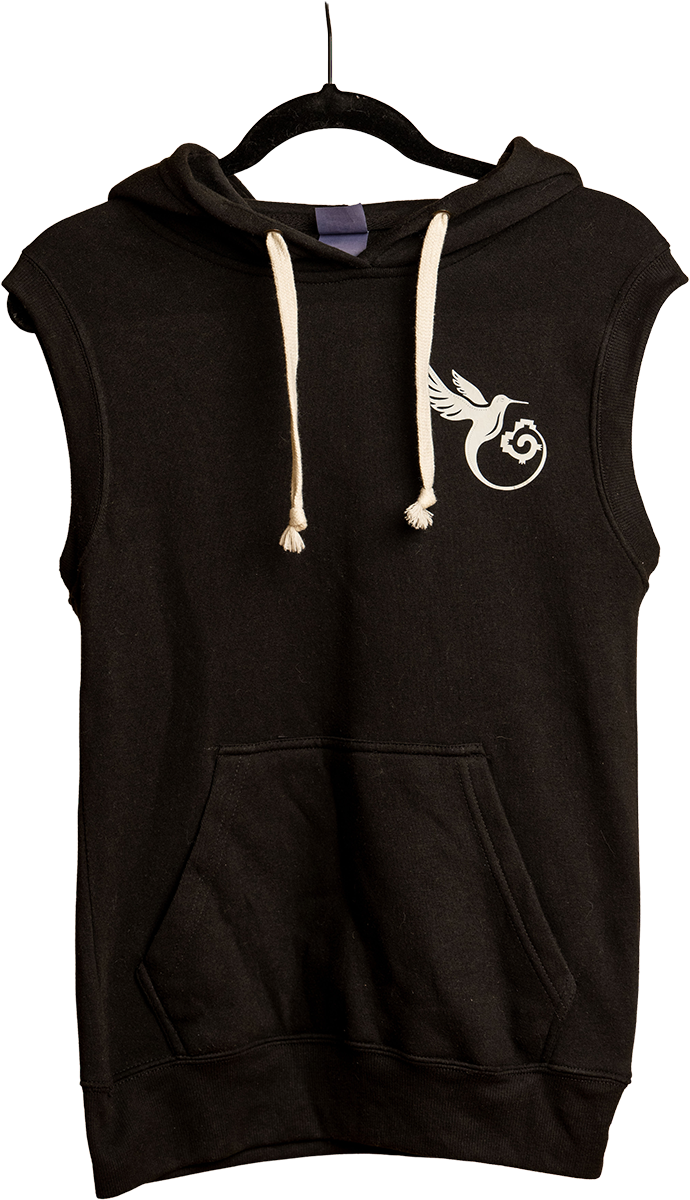 Black Sleeveless Hoodie